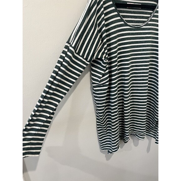 Free People Beach One Body Un Deux Green Striped Oversized Tunic Top Long Sleeve - Picture 5 of 9